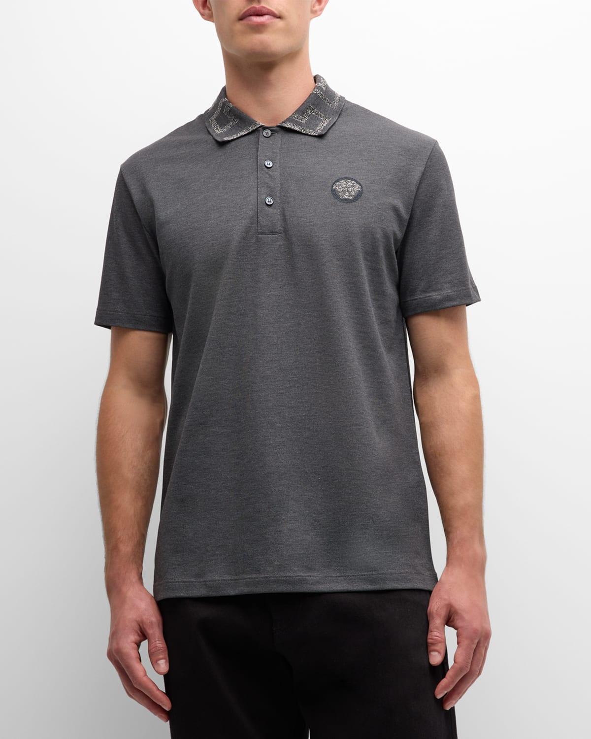 Mens Greca-Collar Polo Shirt Product Image