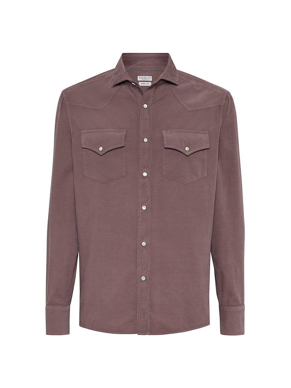 Mens Easy Fit Western Shirt in Narrow Wale Corduroy Product Image