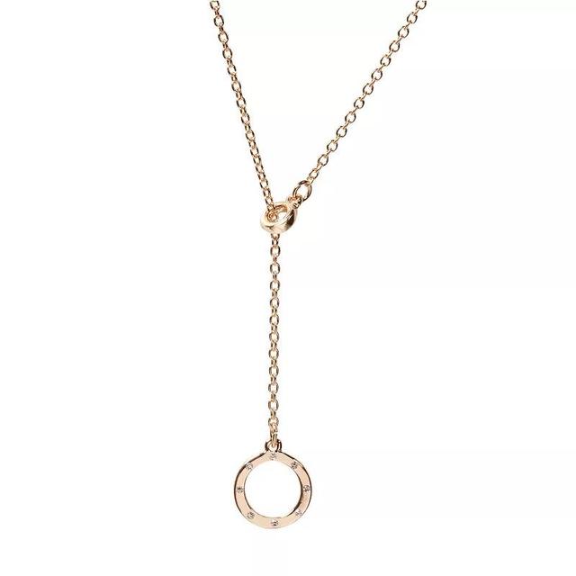 LC Lauren Conrad Y-Neck Circular Studded Pendant Necklace, Womens, Clear Product Image