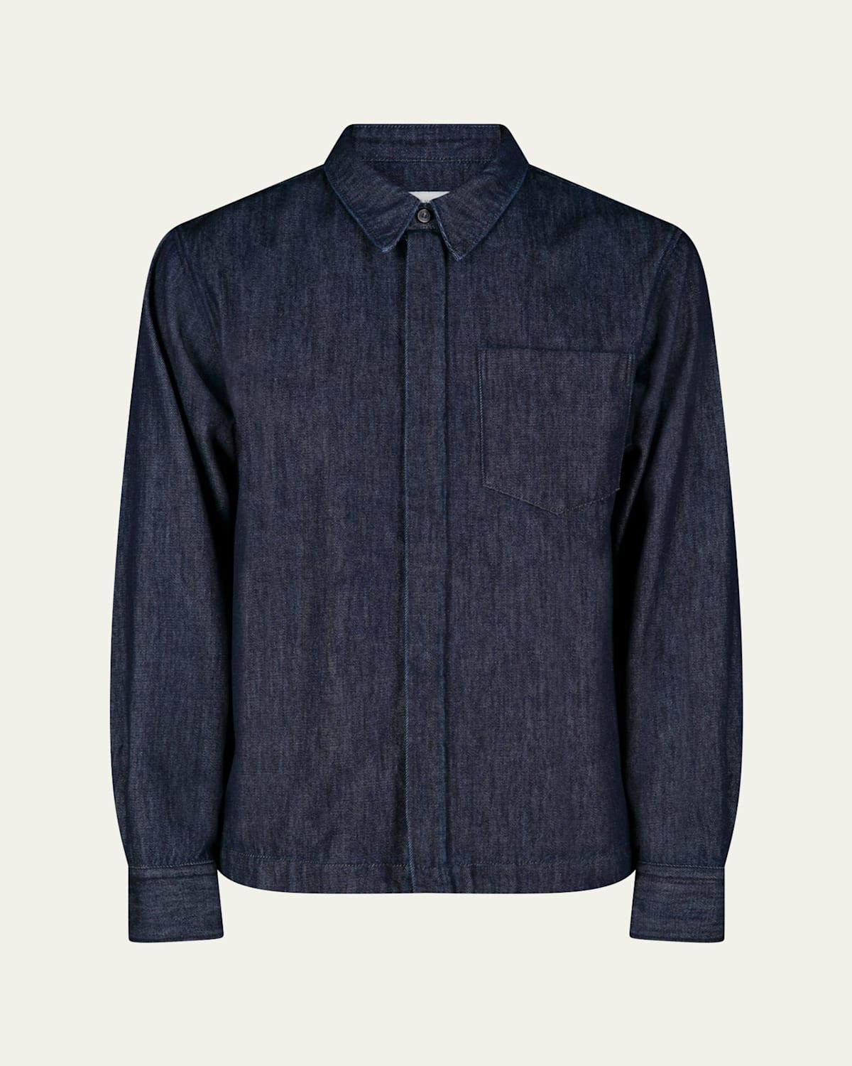 Mens Corran Denim Zip Shirt Product Image