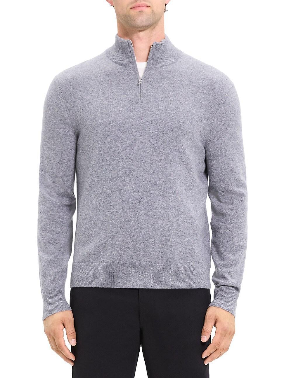 Theory Hilles Quarter-Zip Sweater in Cashmere  male Product Image