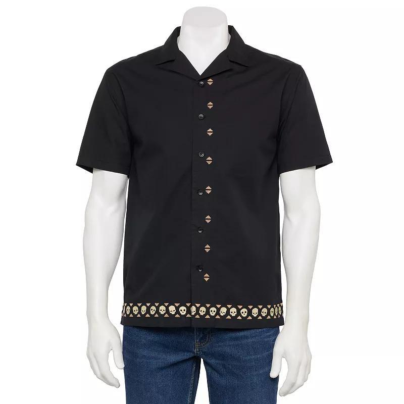 Mens Retrofit Embroidered Skull Shirt Product Image