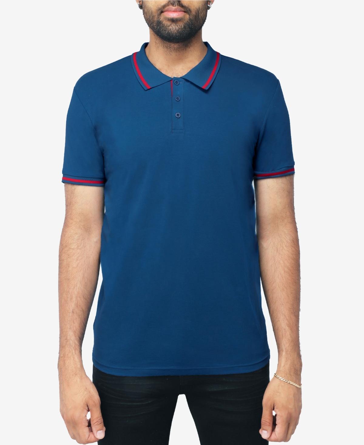 X Ray Men's Short Sleeve Contrast Knit Golf Polo - Navy - Size S  - male - Size: S Product Image