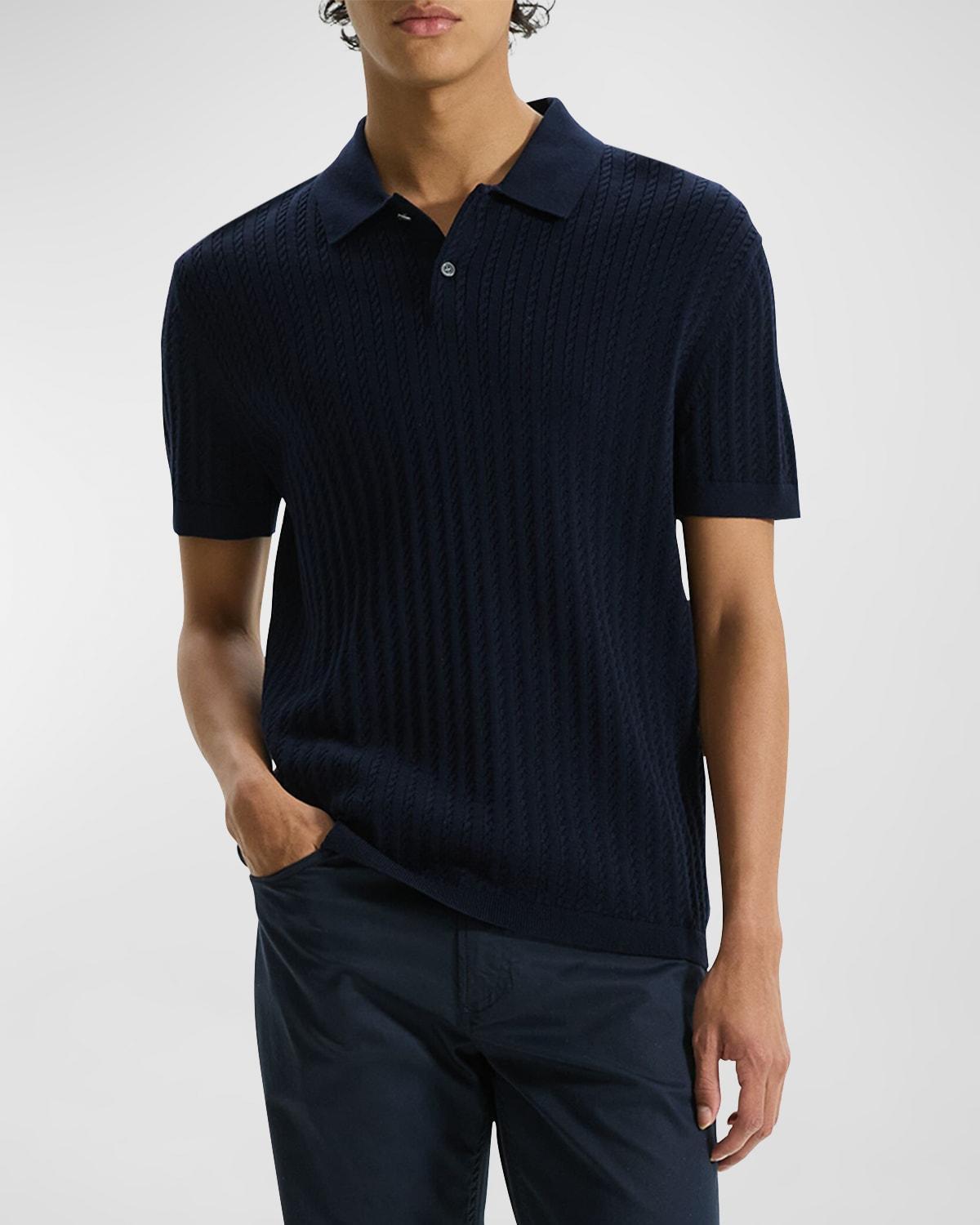 Men's Cable-Knit Polo Sweater Product Image