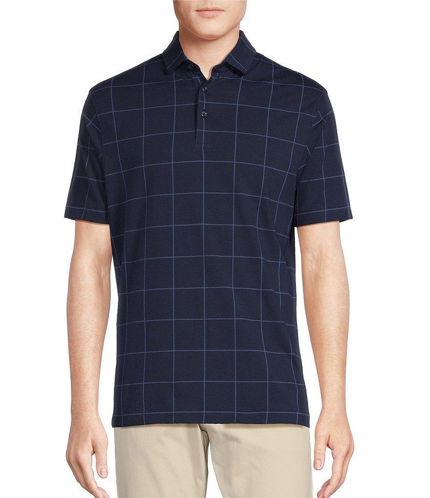 Cremieux Blue Label Check Print Regular Fit Short Sleeve Jersey Polo Shirt Product Image