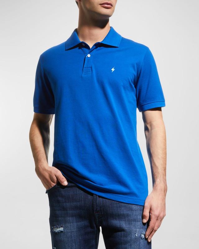 Mens Lightning Bolt Pima Cotton Knit Piqu Polo Shirt Product Image