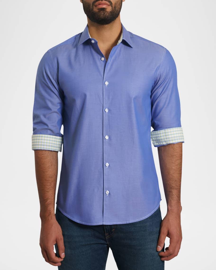 Men's Contrast-Reverse Solid Sport Shirt Product Image