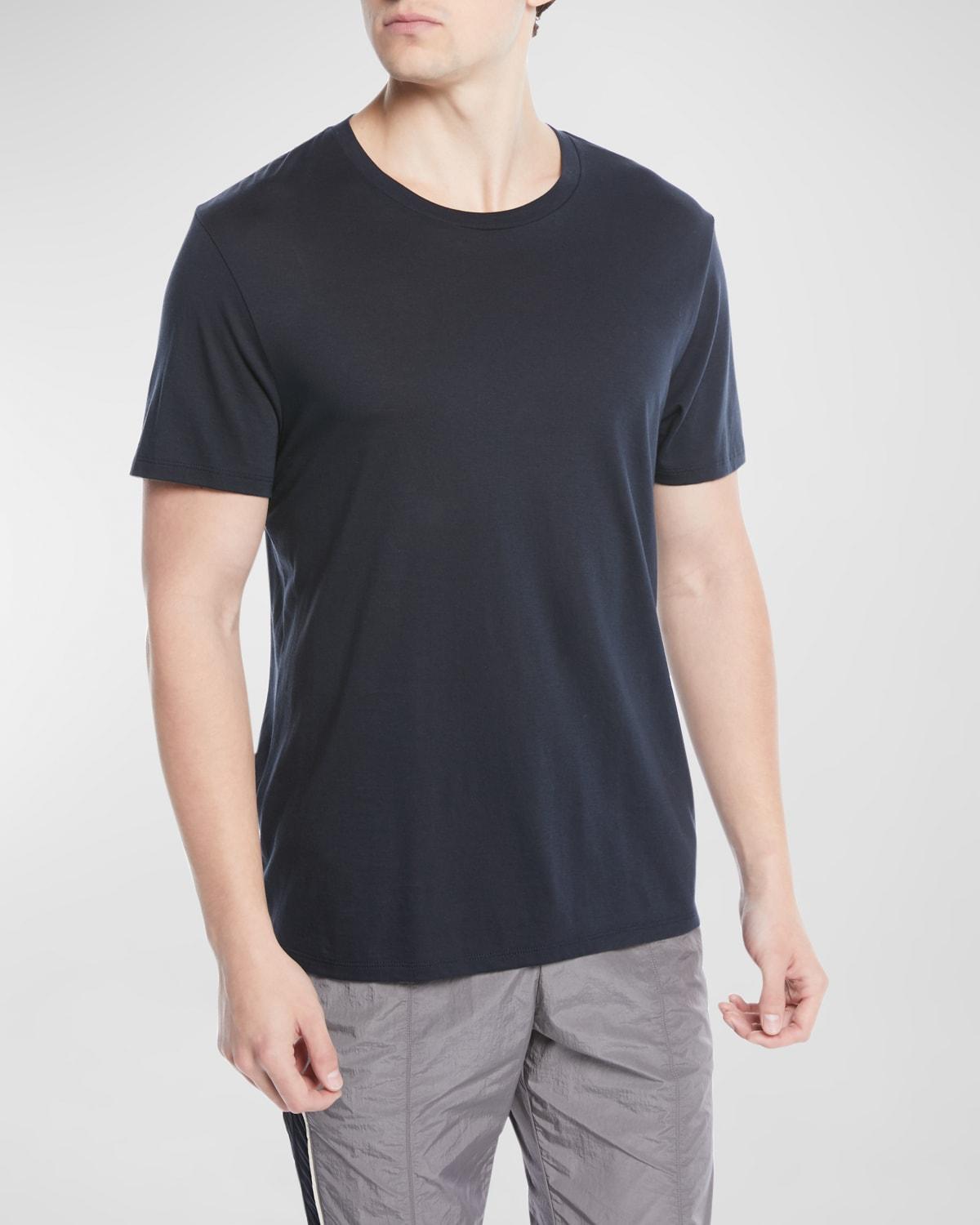 Men's Short-Sleeve Pima Crewneck Jersey T-Shirt, Black Product Image