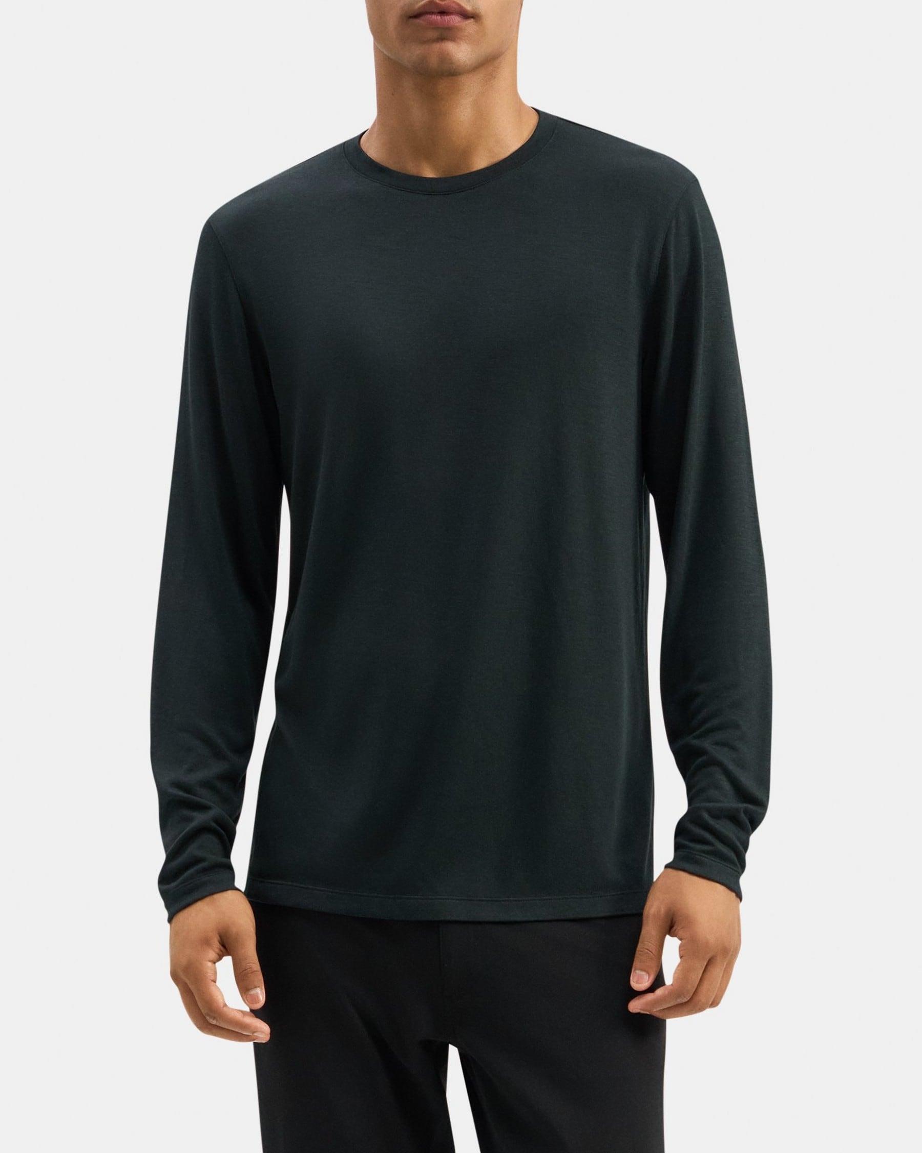 Crewneck Long-Sleeve Tee in Modal Blend Jersey Product Image