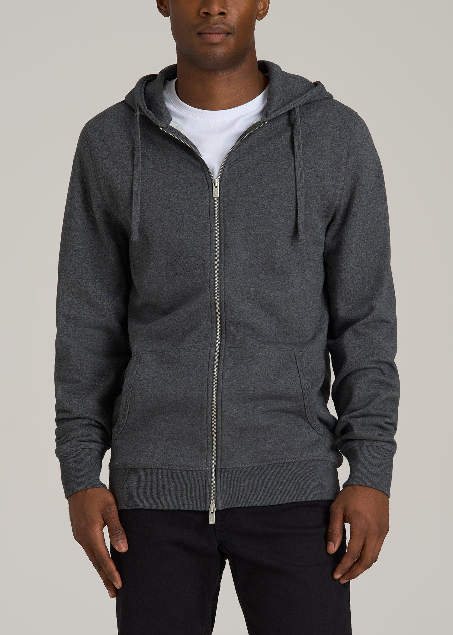 Wearever 2.0 French Terry Full-Zip Hoodie for Tall Men in Charcoal Mix Product Image