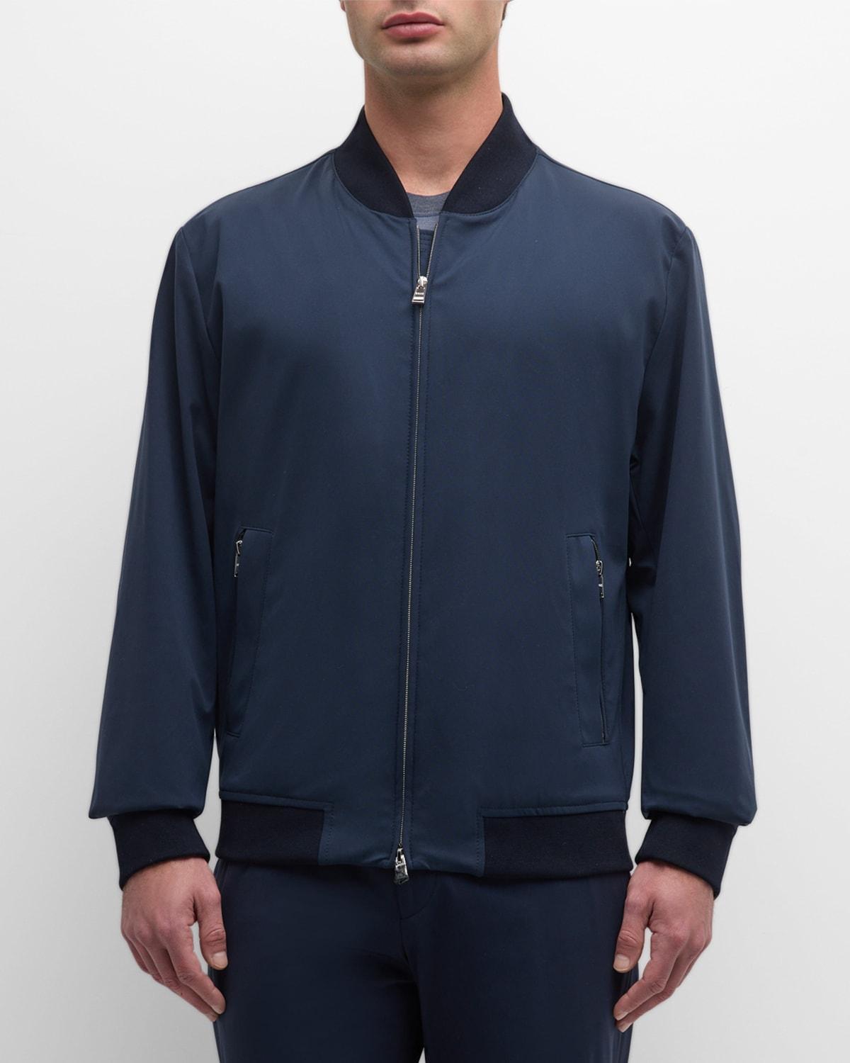 Mens Slim-Fit Nylon Bomber Jacket Product Image