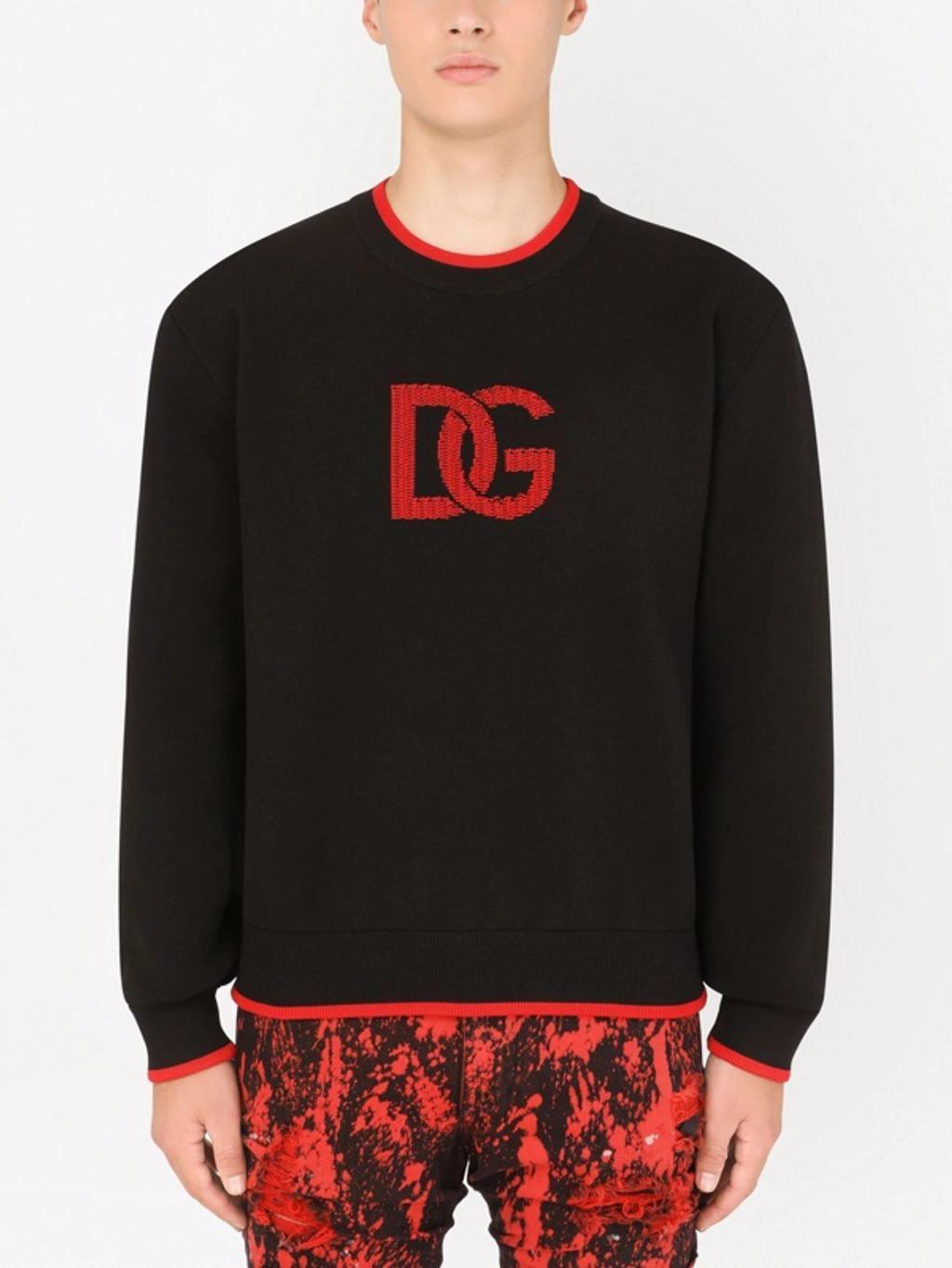 Black Logo-embroidered Knitted Jumper In Nero Product Image