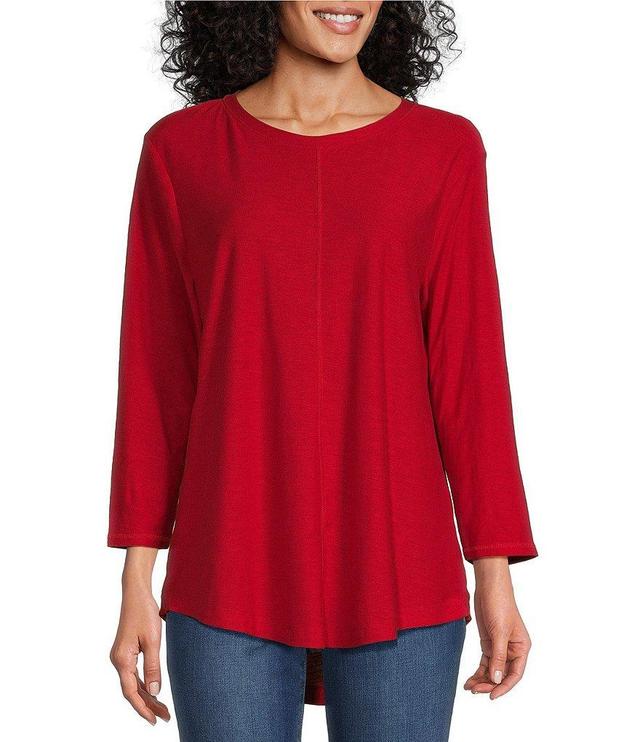 Westbound Petite Size 3/4 Sleeve Knit Crew Neck Top Product Image