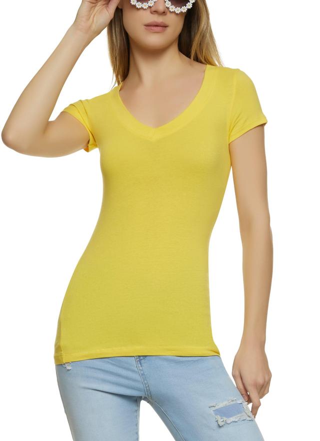 Womens V Neck Short Sleeve T Shirt Product Image