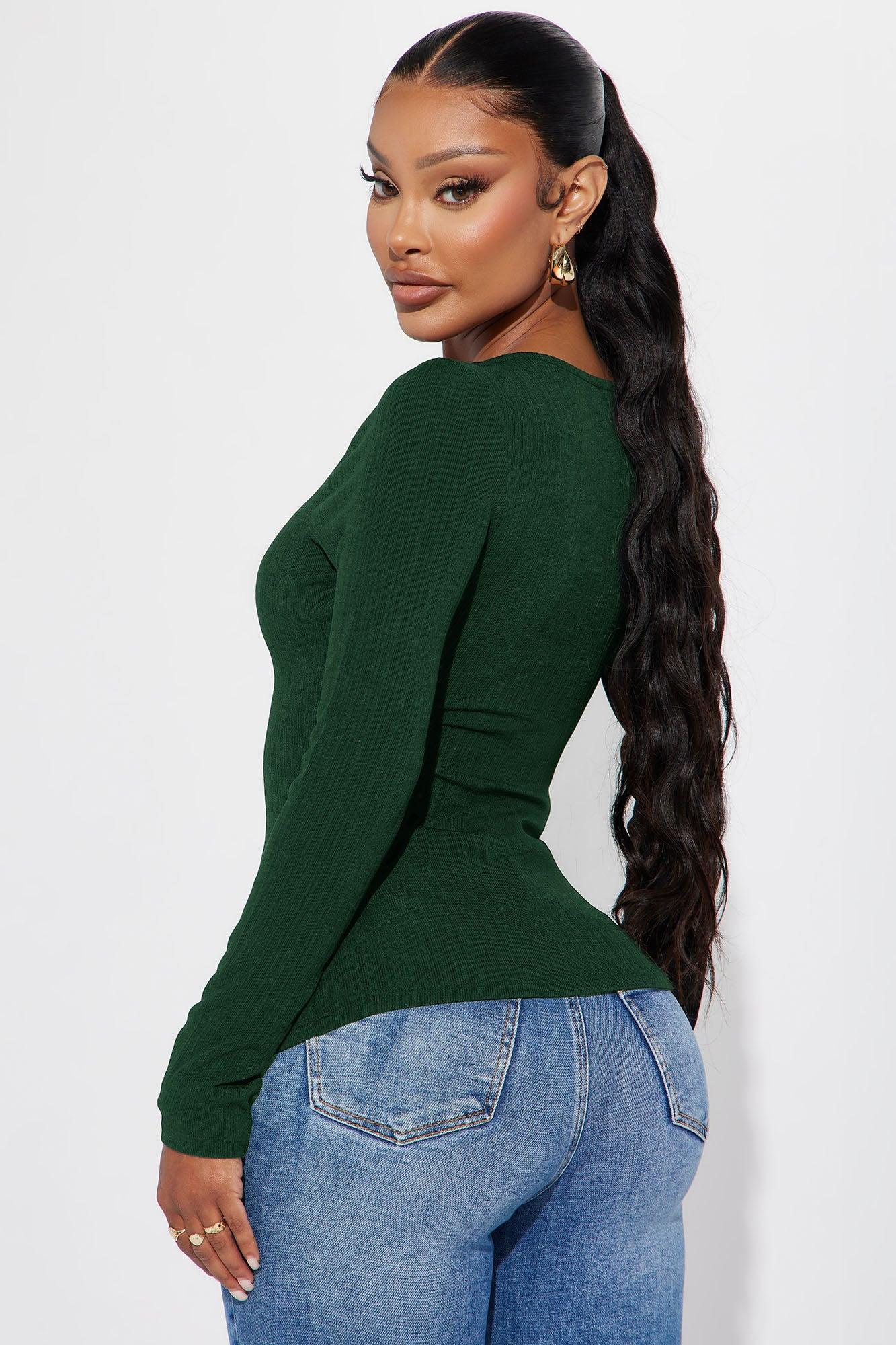 Crishelle Ribbed Top - Hunter Product Image