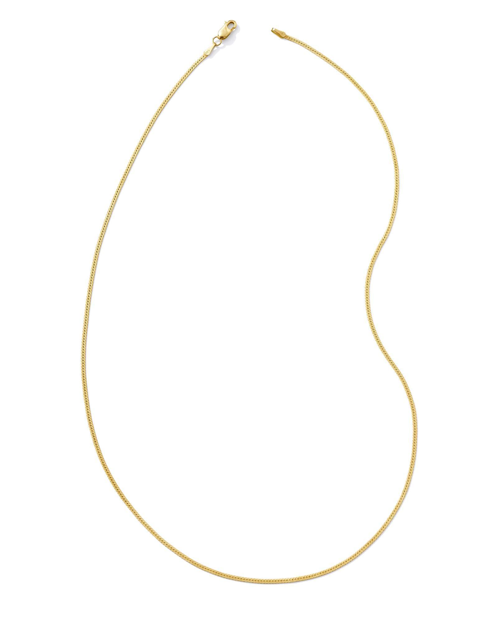 Thin Herringbone Chain Necklace in 14k Yellow Gold Product Image