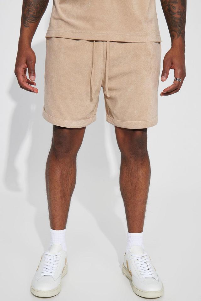 Dipped Terry Knit Shorts - Sand Product Image