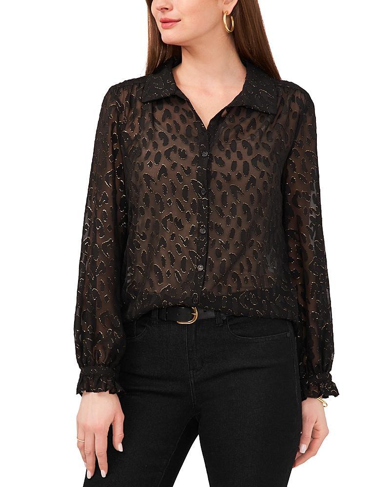 Vince Camuto Collared Jacquard Blouse product image