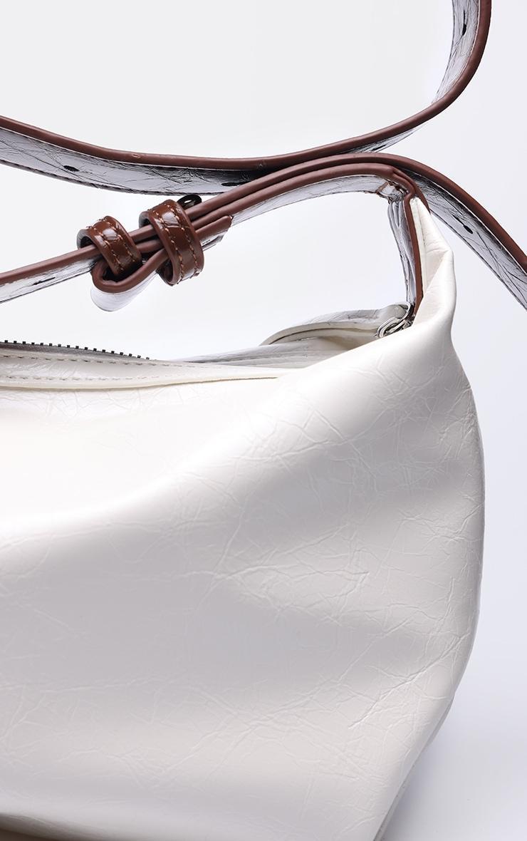 White Pu Buckle Strap Shoulder Bag Product Image