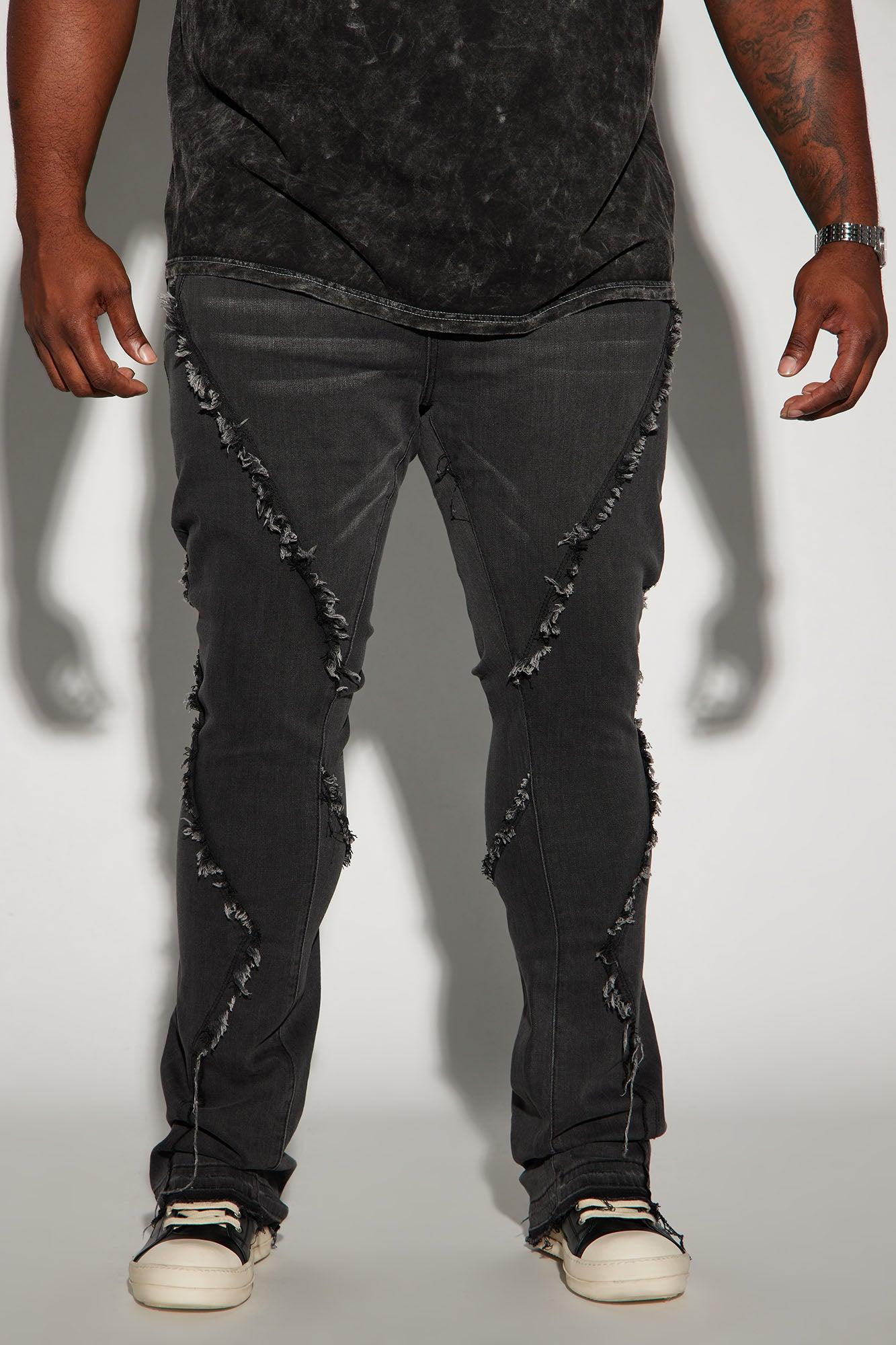 Want To Fray Stacked Skinny Flare Jeans - Black Product Image