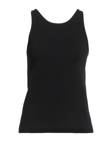 MAX MARA Woman Tank Top Black Size L Virgin Wool, Polyamide, Elastane Product Image