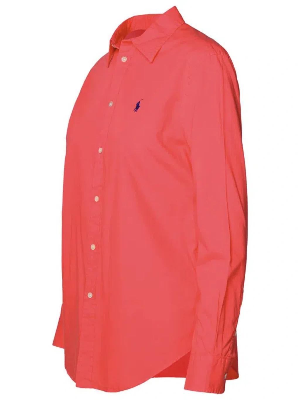 Peach Cotton Shirt In Red Product Image