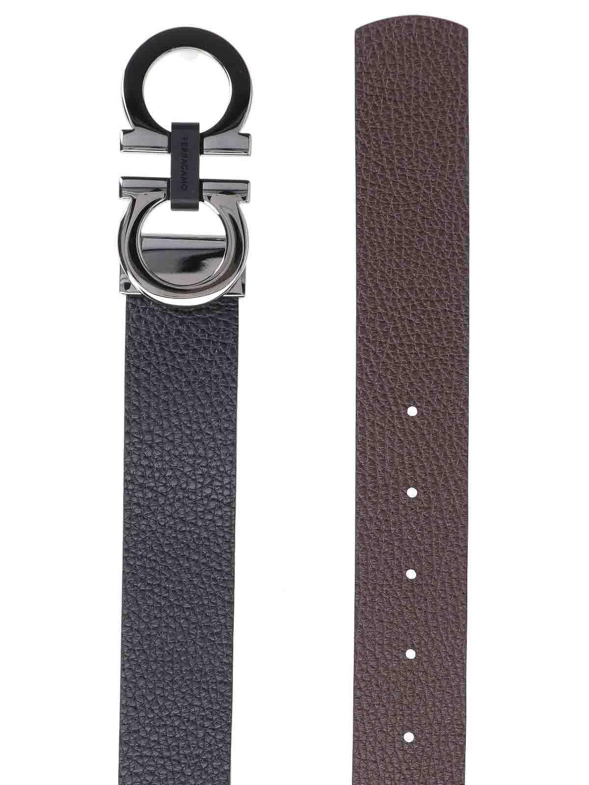 FERRAGAMO "gancini" Reversible Belt In Black Product Image