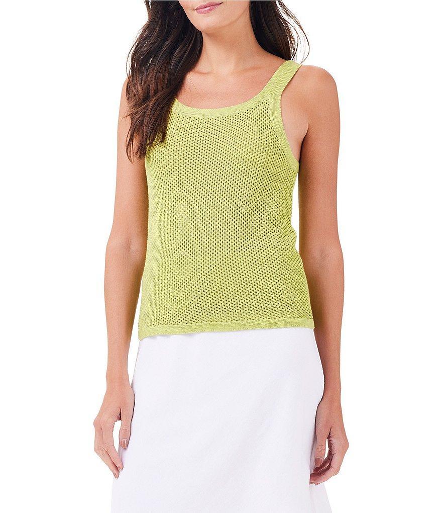 NIC + ZOE Mesh Knit Scoop Neck Sleeveless Sweater Tank Product Image