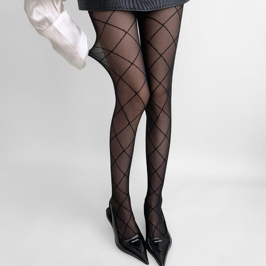 Diamond Print Sheer Tights Product Image