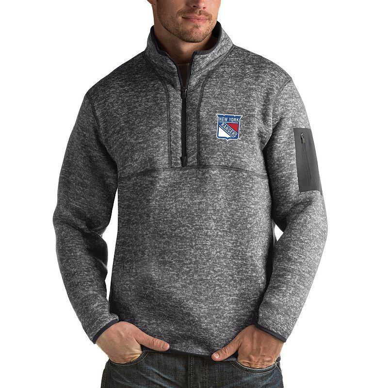 Mens Antigua Charcoal Tampa Bay Lightning Fortune 1/2-Zip Pullover Jacket Product Image