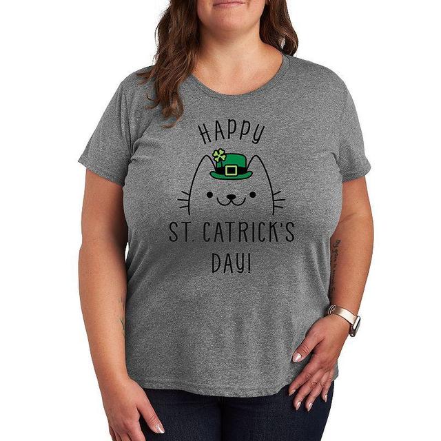 Plus Happy St. Catricks Day Graphic Tee, Womens Grey Grey Product Image