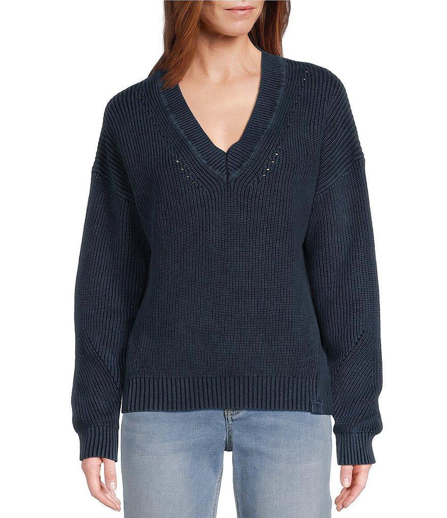 Tommy Bahama Indigo Palms Salt Wash V-Neck Long Sleeve Sweater Product Image