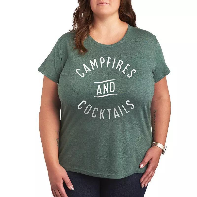 Plus Monopoly Money Stack Graphic Tee, Womens Grey Green Product Image