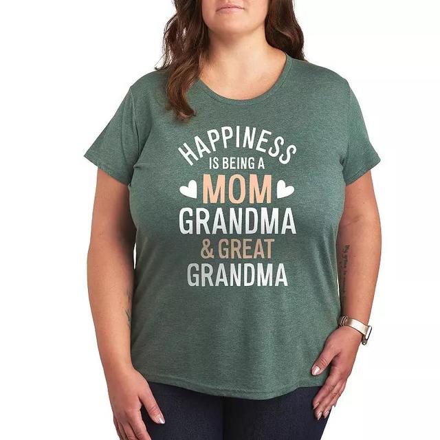 Plus Happiness Mom Grandma Great Grandma Graphic Tee, Womens Product Image