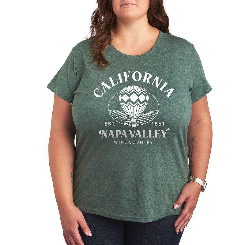 Womens California Napa Valley Graphic Tee Grey Green Product Image