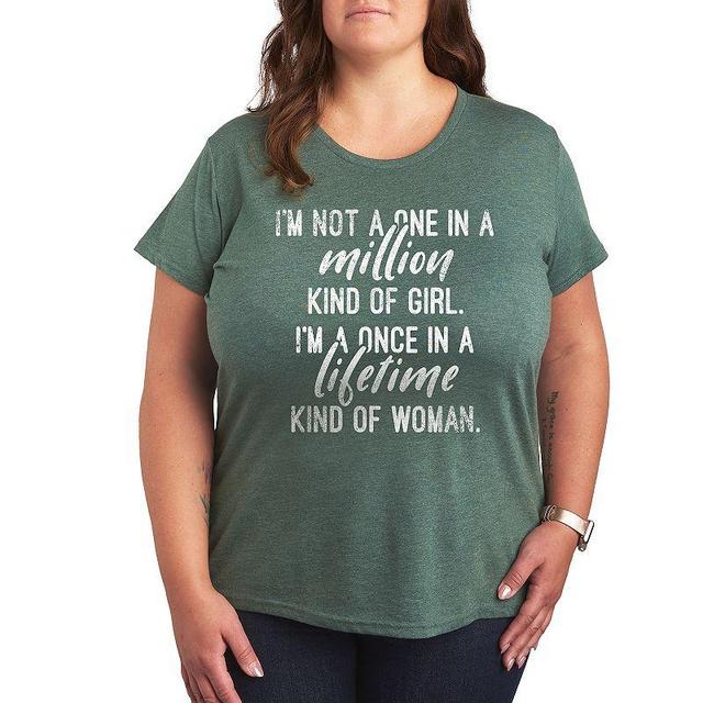 Plus Once In A Lifetime Kind Of Woman Graphic Tee, Womens Grey Green Product Image