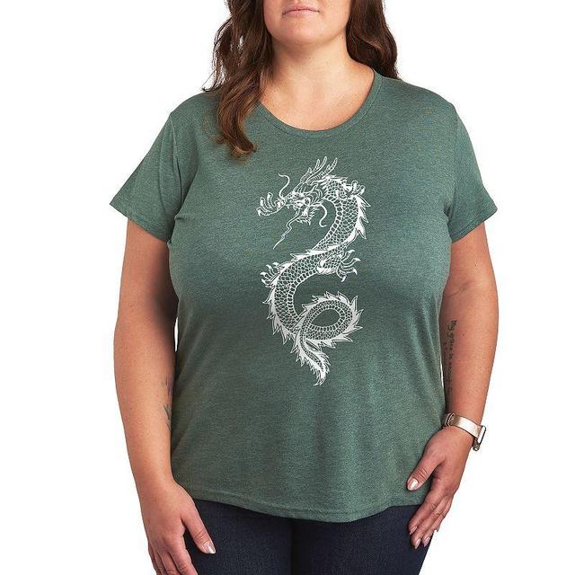 Plus Chinese Dragon Graphic Tee, Womens Product Image