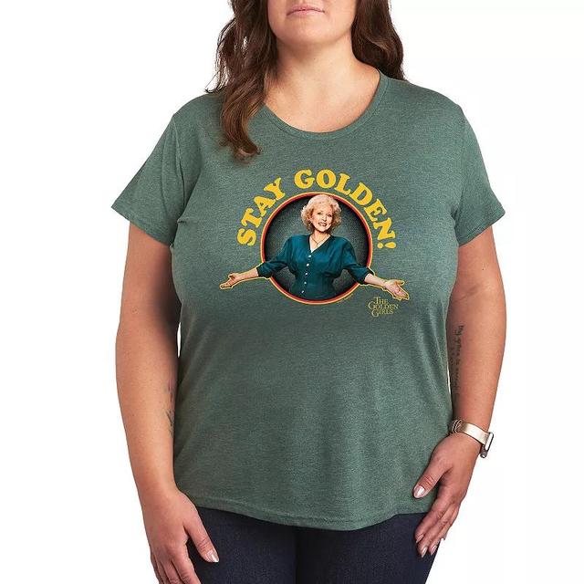 Plus Golden Girls Stay Golden Graphic Tee, Womens Grey Juniper Product Image