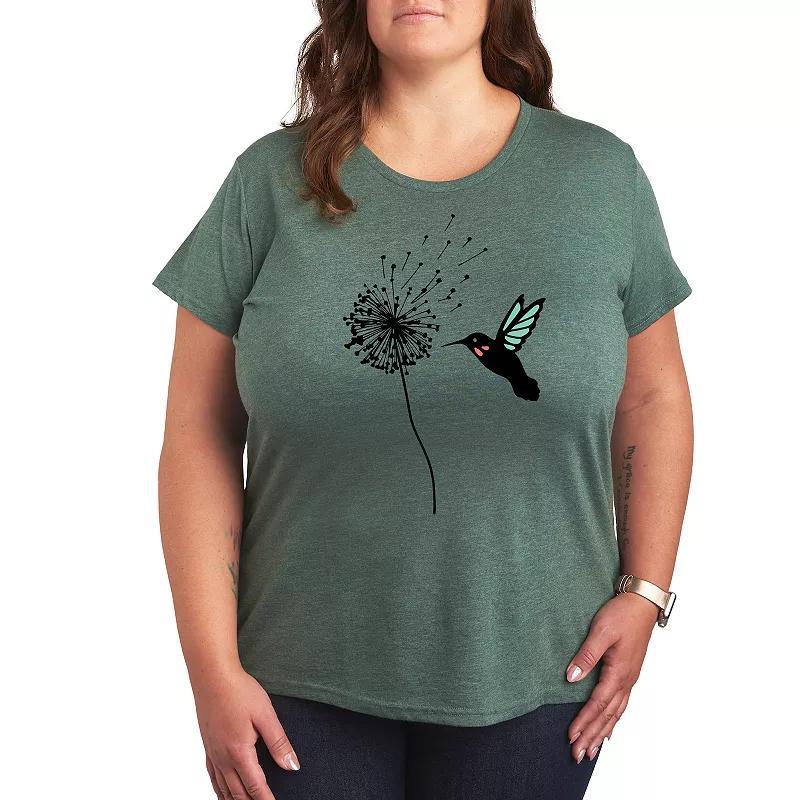 Plus Friends Floral Coffee Logo Graphic Tee, Womens Med Grey Product Image