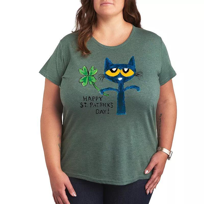 Plus Pete the Cat Happy St. Patricks Day Graphic Tee, Womens Product Image