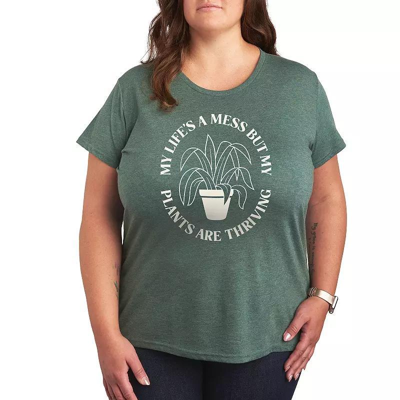 Plus Mom To The 2nd Power Graphic Tee, Womens Grey Green Product Image