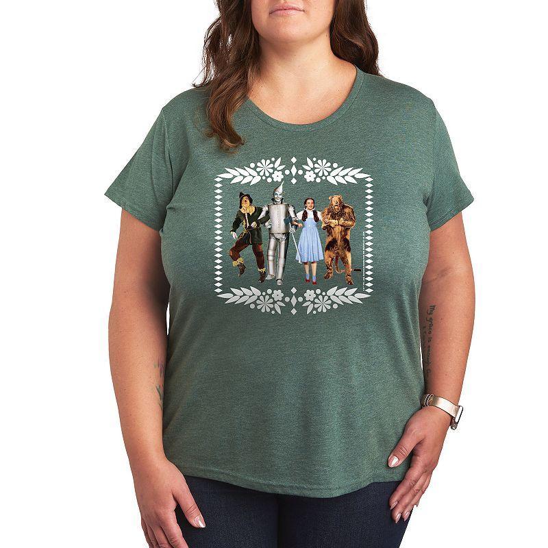 Plus Wizard of Oz Group Graphic Tee, Womens Med Blue Product Image