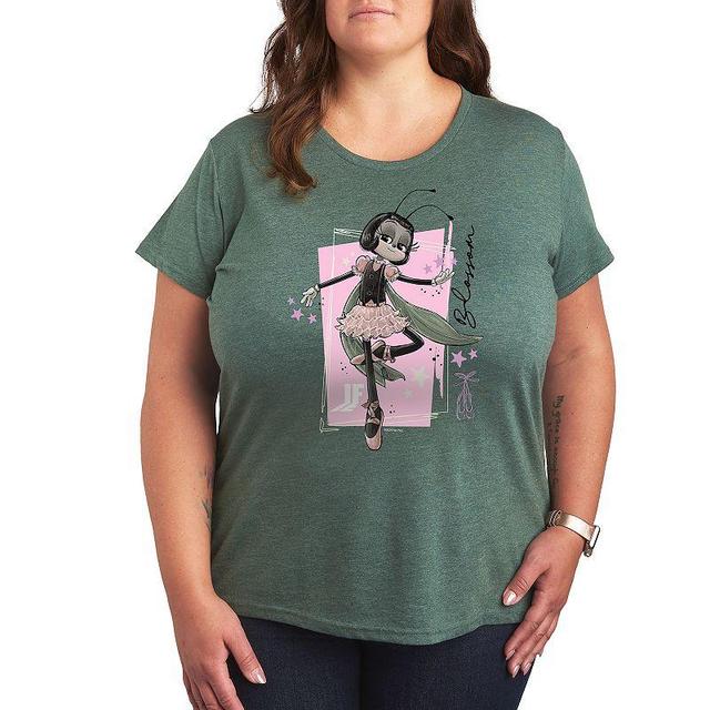 Plus IF Movie Blossom Sketchbook Graphic Tee, Womens Grey Green Product Image