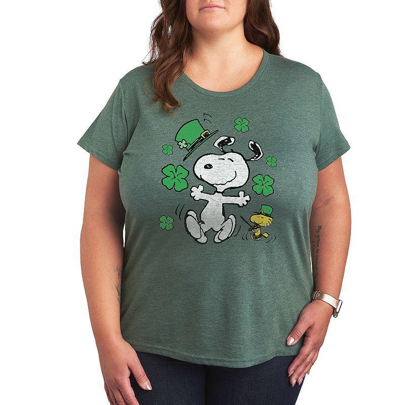 Plus Peanuts Snoopy St. Patricks Day Graphic Tee, Womens Product Image