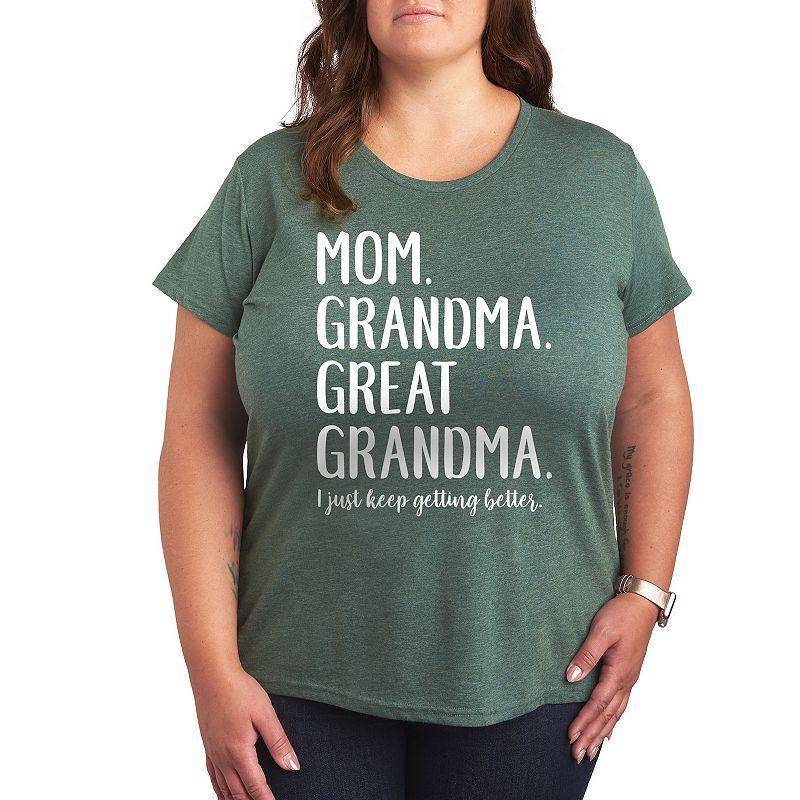 Plus Mom Grandma Great Grandma Graphic Tee, Womens Grey Juniper Product Image