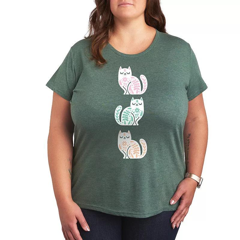 Plus Scandinavian Cats Graphic Tee, Womens Product Image