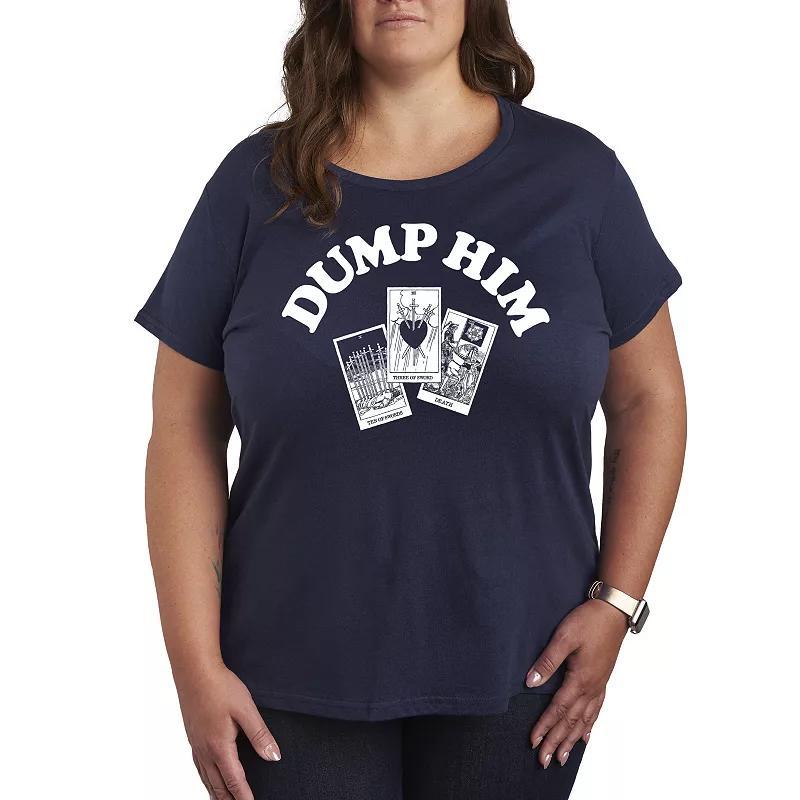 Plus Size Dump Him Tarot Graphic Tee, Womens Grey Gray Product Image