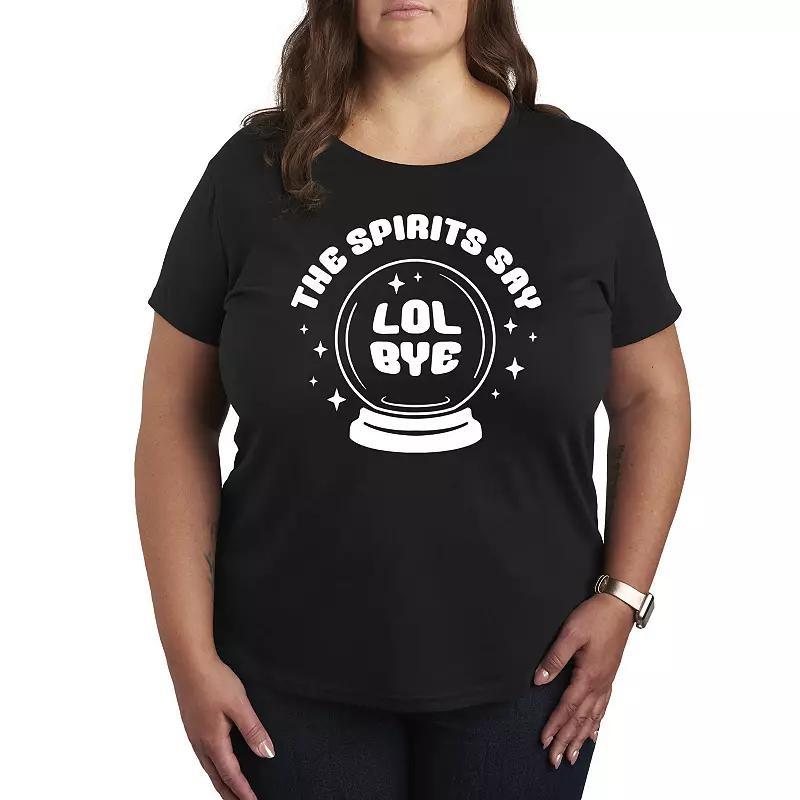 Plus Size Spirits Say LOL Bye Graphic Tee, Womens Blue Product Image