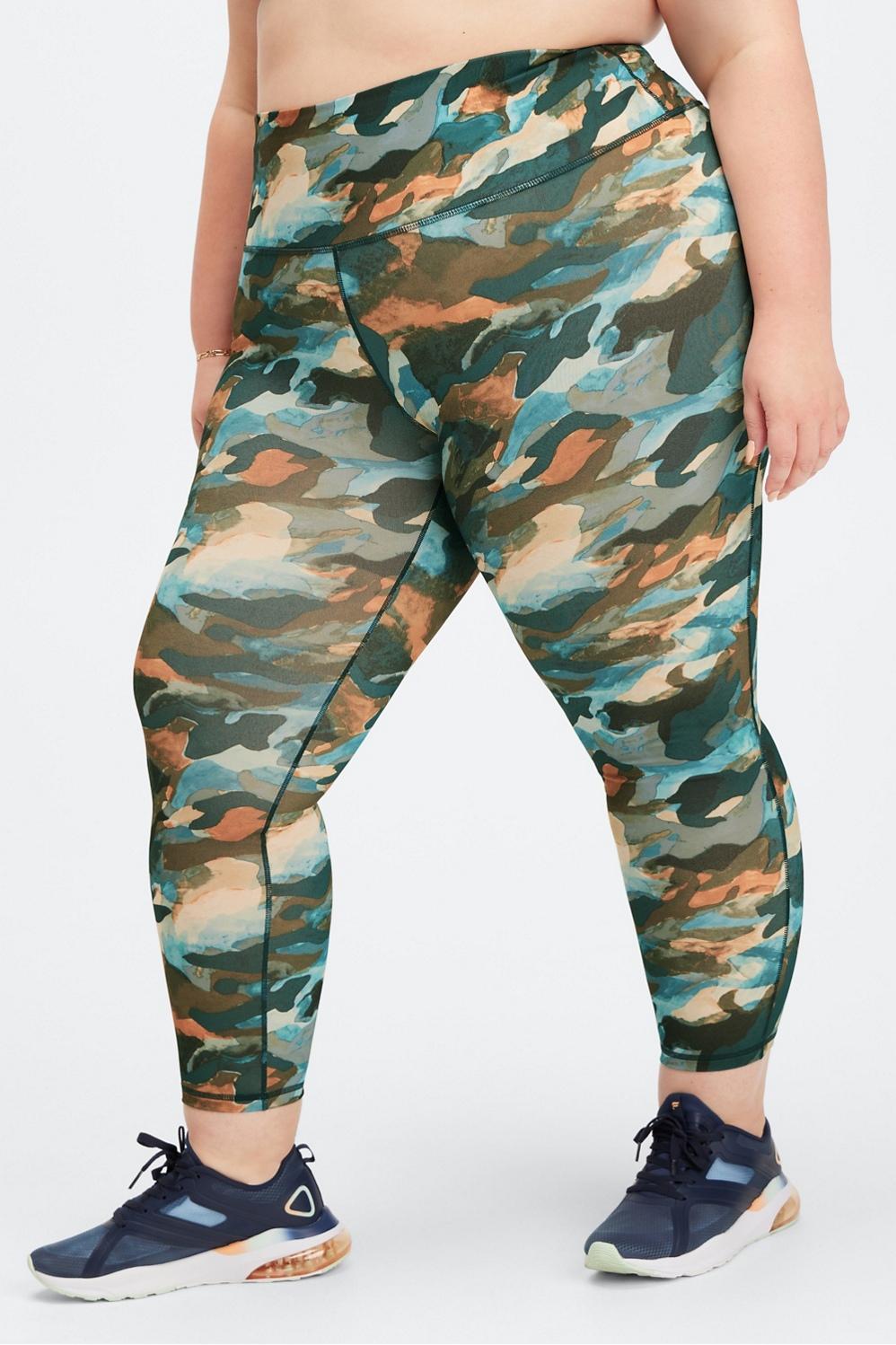 Fabletics Define High-Waisted 7/8 Legging Womens Paint Brush Camo plus Size 3X Product Image