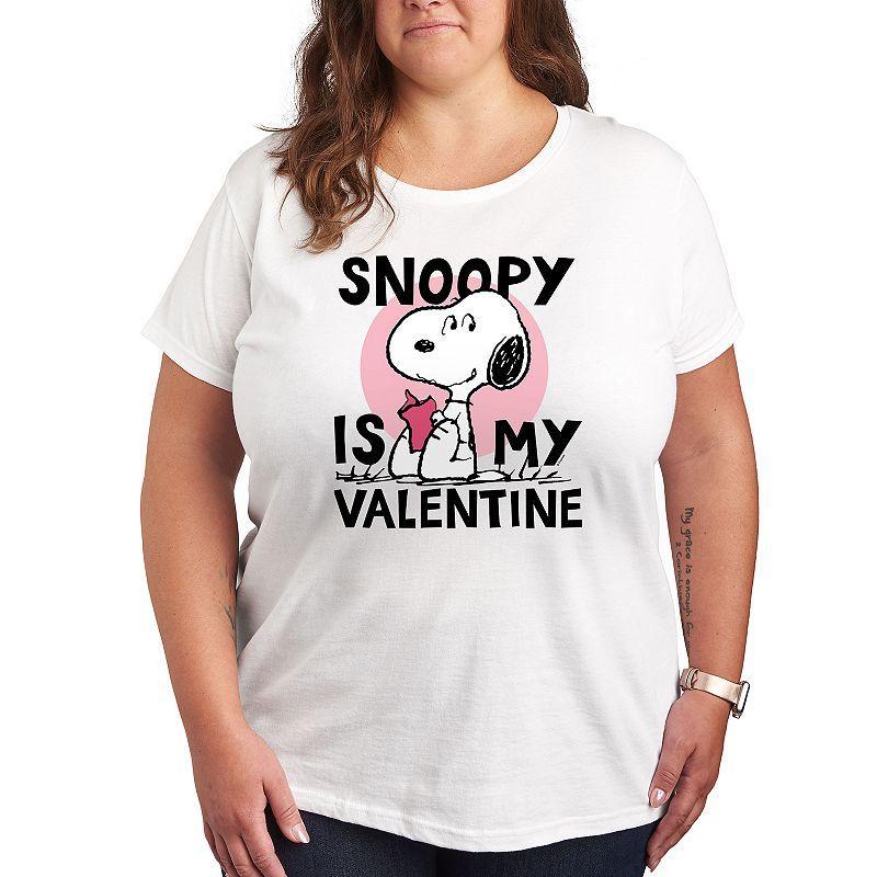 Plus Size Peanuts Snoopy Is My Valentine Graphic Tee, Womens Med Red Product Image